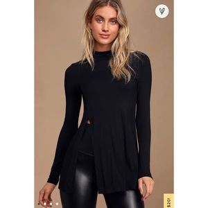 Lulu’s Eyes On Me Black Long Sleeve Tunic Top